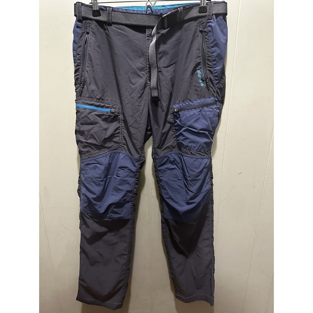 Lafuma Outdoor Hiking Multi Pockets Belted DBL Knee Pants Dark Grey Size Large